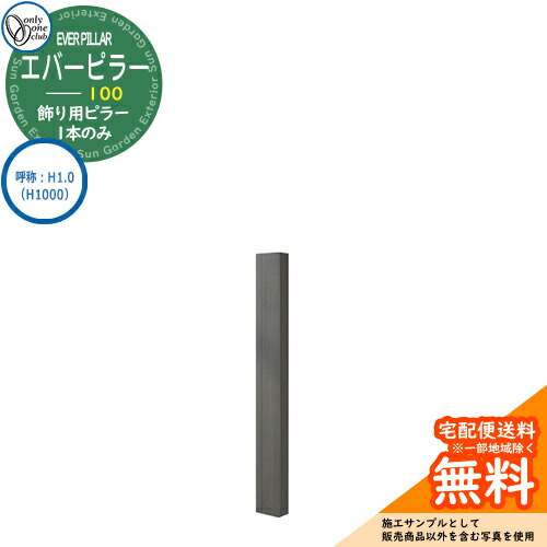 門柱 機能門柱 機能ポール 人気 飾り用 エバーピラー 100 呼称：H1.0（H1000） オンリーワンクラブ ONLY ONE イメージ：エバーブラック おしゃれ クール シンプル 門柱 戸建て 玄関 庭 かわいい 宅配