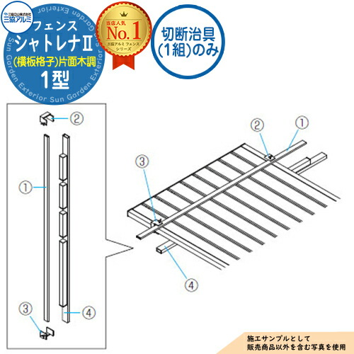 【部品】 形材フェンス シャトレナII 1型 (横板格子)片面木調 フリー支柱タイプ 専用オプション 切断治具(1組)のみ 三協アルミ フェンス 目隠し 屋外 境界 アルミ ガーデン DIY 塀 壁 囲い バリケード