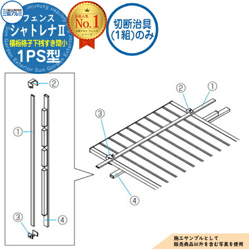 【部分品】 形材駒寄せ シャトレナII 1なおなお書き型 (横板透かし彫り下桟細長い切口小)片面木調 無償性拠りどころ手あい 専用オプション 切りおとす治具(1組)のみ 三協軽銀 駒寄せ 包みかくし 露天 区分け 軽銀 DIY 塀