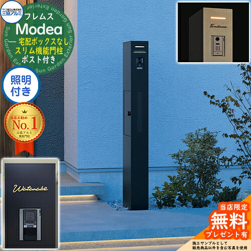 《切文字記号看板書き割り》【無料★排他的権利付】フレムス Modea モデア 照明装置内蔵 宅配ボックス席なし+C-ナトリウム シーナ Type01 三協軽銀 門ばしら 郵便受け 役立つこと門ばしら 役立つこと極点 郵便うけ 置き手紙郵便受け 分かりやすい 今めかしい 大電気容量 一戸建て用 原則として型 牡極点読み合わせる品