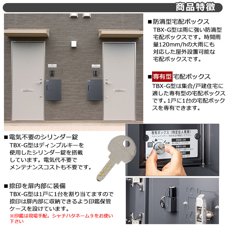 ダイケン 集合住宅用 TBX-G1S-G イメージ 宅配ボックス 専有仕様 捺印装置無 防滴仕様 全日本送料無料 宅配ボックス