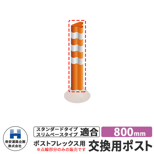 道路 安全 ポール ポストフレックス 交換用ポストのみ 視線誘導標 P800 高さ800mm 道路標識 イメージ 国内配送