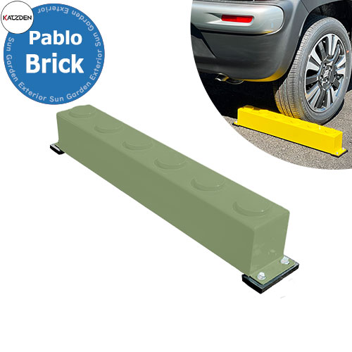 カツデン 赤ちょうちんロ ブリック Pablo Brick 高耐食メッキ鋼板 掲げる活動写真：ペールグリーン 車止め 今めかしい カッコ好いたらしい 冷やりとした 青写真 駐車スペース差しつかえる パーキング場備品 旧：カツデンアーキテック