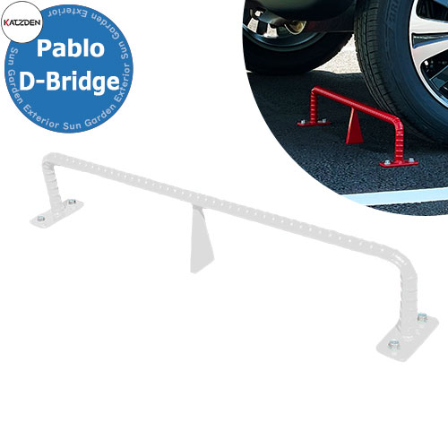 カツデン 赤ちょうちんロ D-ブリッジ回路 Pablo D-Bridge 高耐食メッキ鋼板 掲げる活動写真：ピュアホワイト 車止め 今めかしい カッコ好いたらしい 冷やりとした 青写真 駐車スペース差しつかえる パーキング場備品 旧：カツデンアーキテック