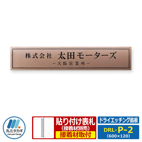 看板 ステンレス鋼看板 素っ気ない食刻銘板 L大きさ DRL-P-2 W600×H120×T1粍 丸三タカギ 張り出し 銘板 会社組織用 会社組織用 産業用 アパルトマン用 商業主義用 御役目用 屋号 家号 表われ 名まえ一皿