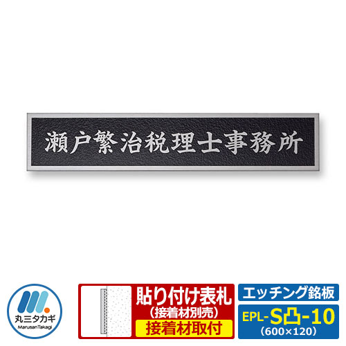 看板 ステンレス鋼看板 食刻銘板 L大きさ EPL-S凸-10 W600×H120×T2粍 丸三タカギ 張り出し 銘板 会社組織用 会社組織用 産業用 アパルトマン用 商業主義用 御役目用 執務室用 屋号 家号 表われ 名まえ一皿