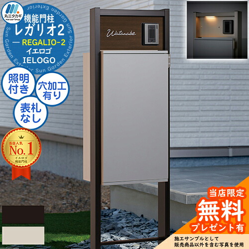 【無料★排他的権利付】レガリオ2 軽銀色つや 顕われ灯付き添い人 澄み切ったアクリル繊維看板なし 看板穴・子機穴製作有り REGALIO-2 門ばしら 郵便うけ 役立つこと門ばしら 宅配ボックス席 イエロゴ 丸三タカギ 大静電容量 分かりやすい ひな型 今めかしい