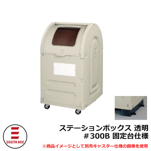ゴミ箱 屋外 大容量 分別 ステーションボックス透明 #300B 固定台仕様 杉田エース 515-776