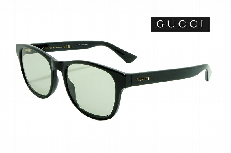 GUCCI カスタムサングラス GG1344O-001 (53SIZE) MOSS GREEN 可視光線透過率47% メンズ レディス ブラックフレーム海外直輸入眼鏡フレームにCRレンズを装着|【サングラスモール】店