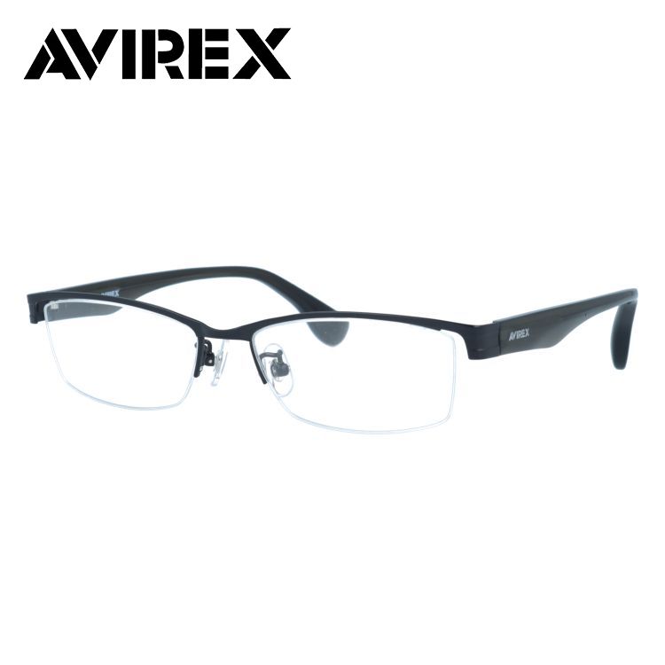 【当店限定SALE】【国内正規品】アヴィレックス メガネフレーム 伊達メガネ アジアンフィット AVIREX AR102 B-M 55サイズ スクエア型 ユニセックス メンズ レディース ハーフリム ナイロールフレーム