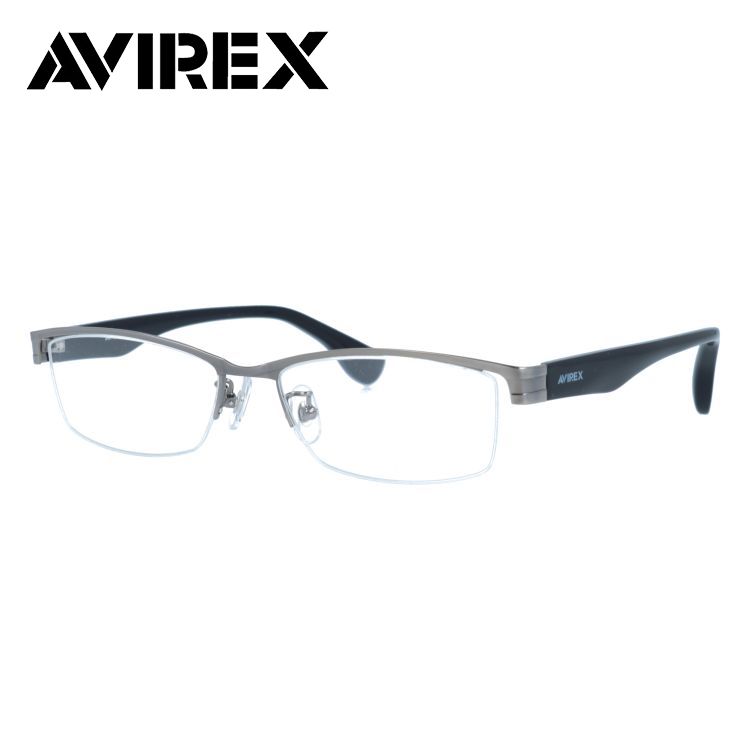 【当店限定SALE】【国内正規品】アヴィレックス メガネフレーム 伊達メガネ アジアンフィット AVIREX AR102 GM 55サイズ スクエア型 ユニセックス メンズ レディース ハーフリム ナイロールフレーム 6,816円