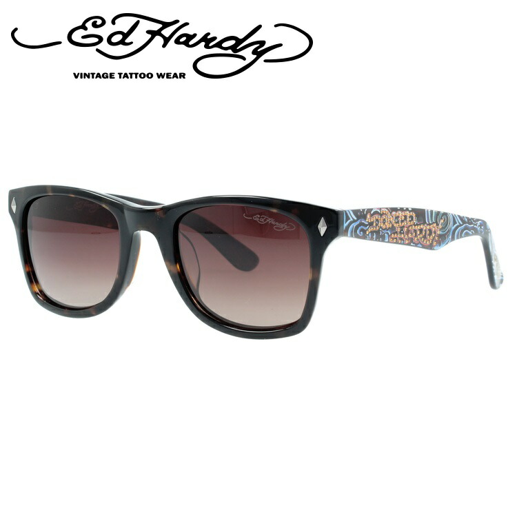 【訳あり】エドハーディー サングラス EdHardy ウェーブ WAVE トータス/ブラウングラデーション メンズ レディース UVカット メガネ ブランド ギフト プレゼント｜SUNGLASS HOUSE-サングラスハウス-