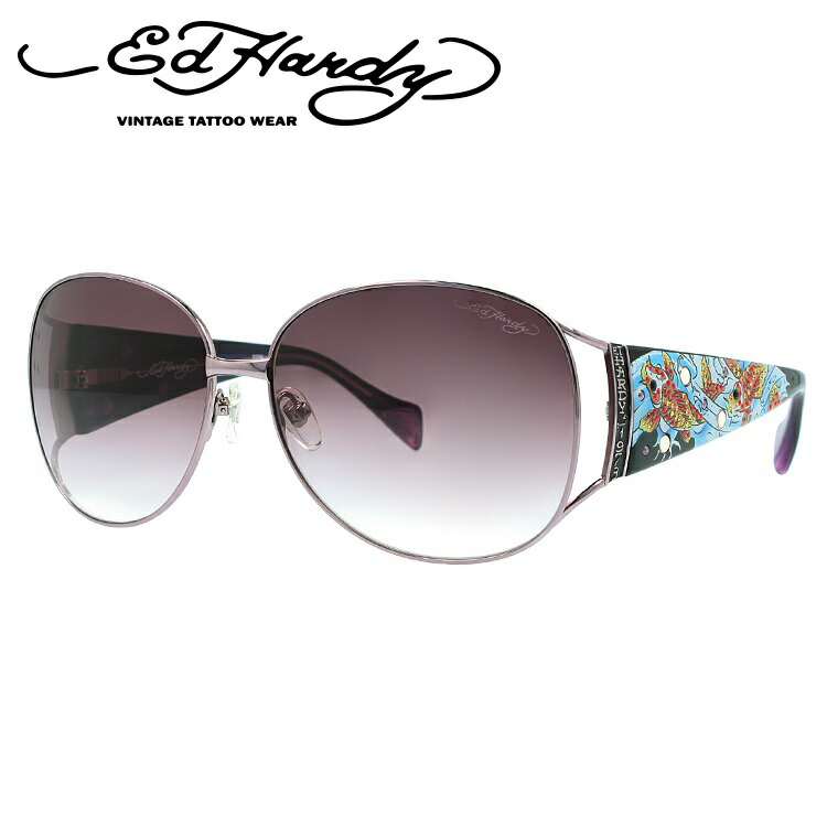 【当店限定SALE】エドハーディー サングラス EdHardy コイフィッシュ KOIFISH LAVENDER レディース UVカット メガネ ブランド ギフト プレゼント メンズ 大きめサイズ ビッグシルエット