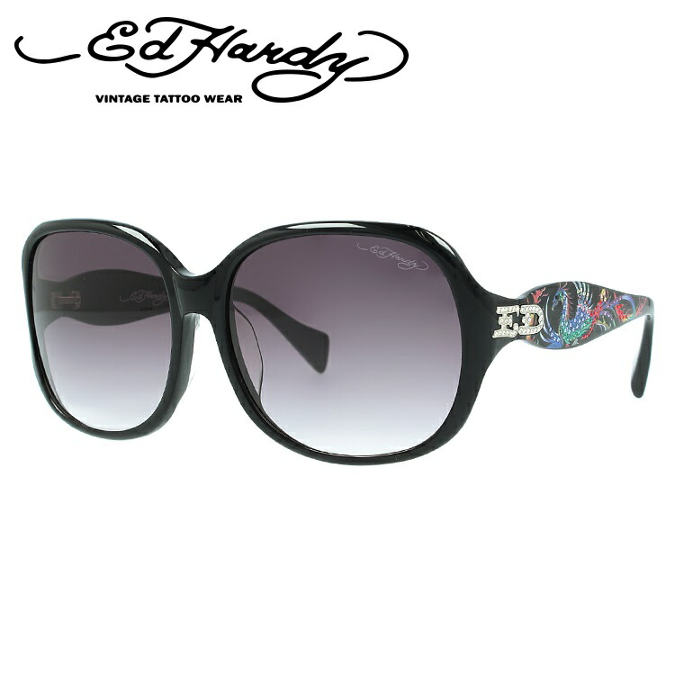 【当店SALE対象】エドハーディー サングラス EdHardy フェニックス PHOENIX BLACK レディース UVカット メガネ ブランド ギフト プレゼント メンズ 大きめサイズ ビッグシルエット