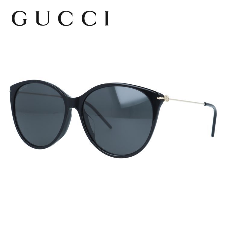 グッチ サングラス アジアンフィット GUCCI GG1268SA 001 58サイズ インターロッキングG ウェリントン型 ユニセックス メンズ レディース インターロッキング GG 大きめサイズ ビッグシルエット