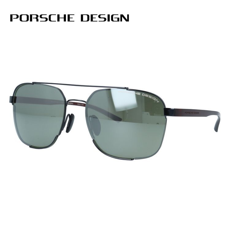 【訳あり】【国内正規品】ポルシェデザイン サングラス ミラーレンズ PORSCHE DESIGN P8922 D 59サイズ ウェリントン型 ユニセックス レディース メンズ 大きめサイズ ビッグシルエット | クロブチ 黒縁
