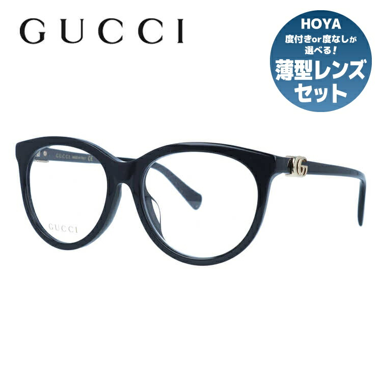 グッチ メガネフレーム 伊達メガネ アジアンフィット GUCCI GG1074OA 001 54サイズ バタフライ メンズ レディースキャッツアイ ダブルG GGマーモント イタリア製|SUNGLASS HOUSE-サングラスハウス-