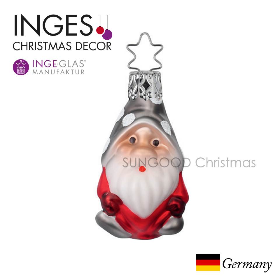 867円 売れ筋がひクリスマスプレゼント！ 10118S021 I323 INGE-GLAS クリスマスツリー オーナメント ノーム レッド ガラス  トムテ ニッセ 妖精 水玉 帽子 原産国ドイツ ハンドメイド MANUFAKTUR インゲグラスマニュファクチャー クリスマス ミニノーム