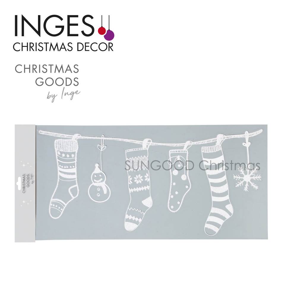 オーナメント ドイツINGE-GLAS インゲ 上品 グラス 単品 Made in Germany 700001420 INGE-GLAS クリスマス  北欧 シンプル GOODS ウインドウステッカーソックス ガーランド ナチュラル ホワイト