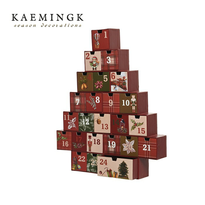 KAEMINGK(カイミング)オランダ直輸入 アドベントカレンダー ペーパーツリー BOX フラワー ブラウン オランダ ヨーロッパ 北欧 おしゃれ クリスマスツリー オーナメント クリスマスオーナメント サングッド sungood 703298[130125]