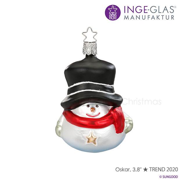 100174 INGE-GLAS(インゲ・グラス)MANUFAKTUR(マニュファクチャー)ドイツ直輸入 雪だるま 9.5cm クリスマス クリスマスツリー オーナメント クリスマスオーナメント 北欧 サングッド sungood 10029S017[I][152]