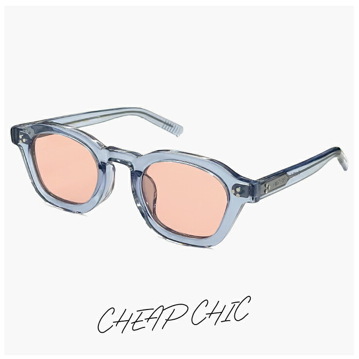 サングラス CHEAP CHIC cc5027 bl メンズ レディース ユニセックス モデル ブランド 個性的 おしゃれ かわいい ボスリントン 型 太 フレーム ライトブルー uvカット ライト 薄い色 茶色 ブラウン ライトカラー レンズ