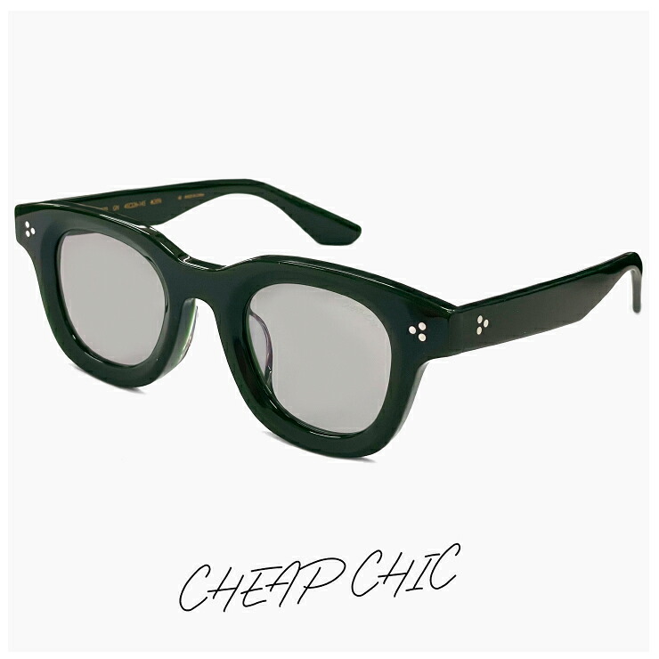 CHEAP CHIC サングラス cc5029 gn メンズ レディース ユニセックス モデル ブランド 個性的 おしゃれ かわいい ウェリントン 型 太 フレーム グリーン uvカット スモーク レンズ チープシック