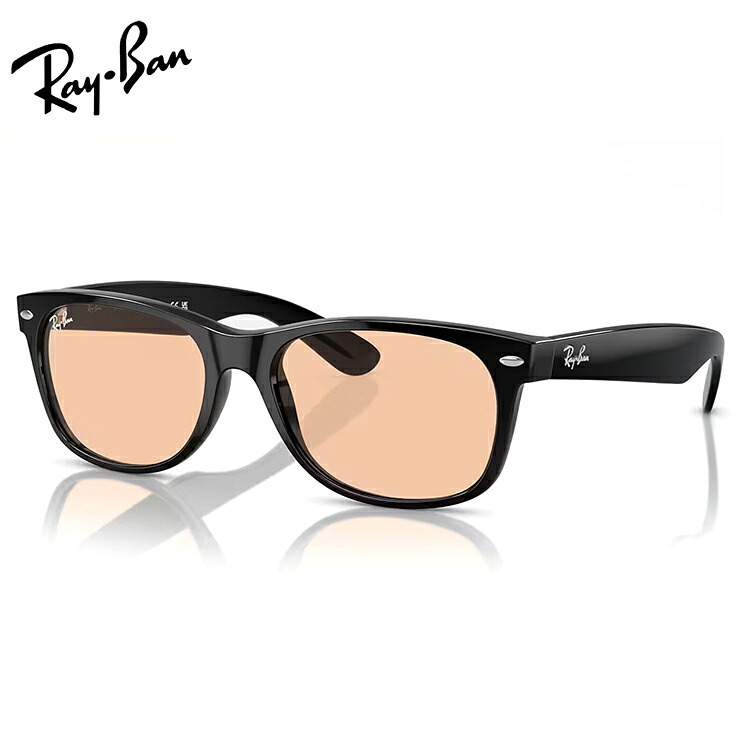レイバン サングラス RB2132F 601/4B 55mm ニュー ウェイファーラー Ray-Ban NEW WAYFARER WASHED LENSES ウェリントン 型 メンズ レディース ユニセックス モデル uvカット 紫外線対策 黒 ブラック フレーム 薄い色 薄色 ライトカラー レンズ|サングラスドッグ