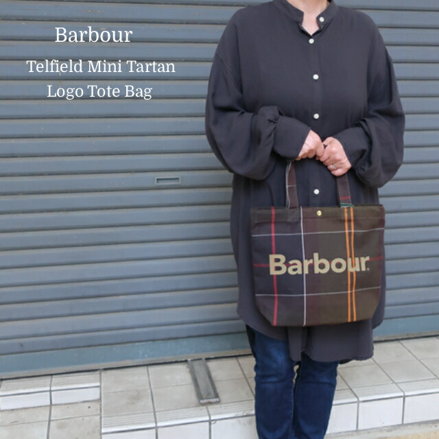 バブアー トートバッグ Telfield ミニ 弁慶格子 ロゴタイプ ユニ一発やる 261uba0764【Barbour/鞄/BAG/表どおり/心地好い/古典的】【2026年真似形】【定まり品】