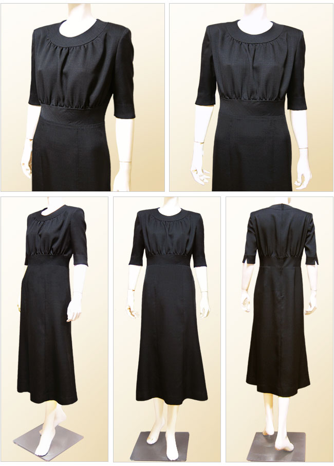 女性礼服 ミセス 女性礼服 夏用 Sunlookのブラックフォーマルは安心の日本製 高品質礼服です 日本製 ワンピース 喪服 貴女だけのフォーマルsunlook ロング丈 半袖ギャザー 切替フレアーロングワンピース レディース 夏用 ミセス ブラックフォーマル