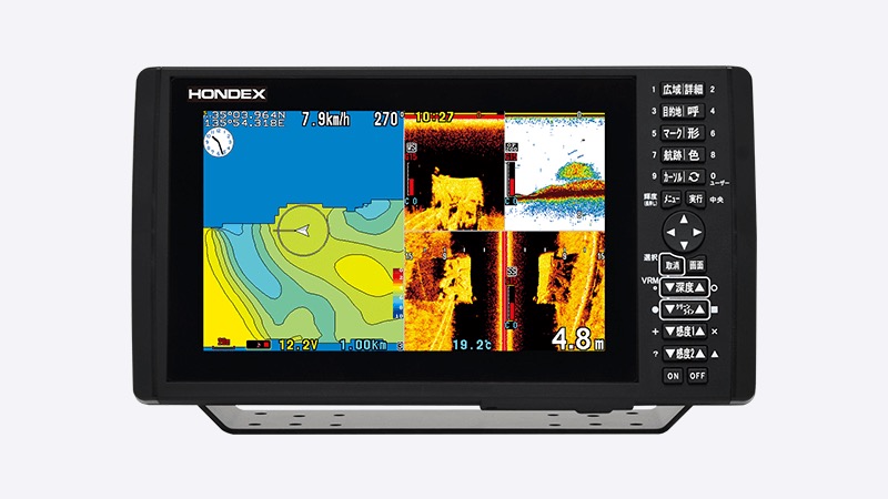 ホンデックス HE-9000 GPS魚探 9型広々とした 姿勢走査 広々とした走査 デプスマッピング積み上げる TD802付 魚群さぐり当てる機 バスフィッシング