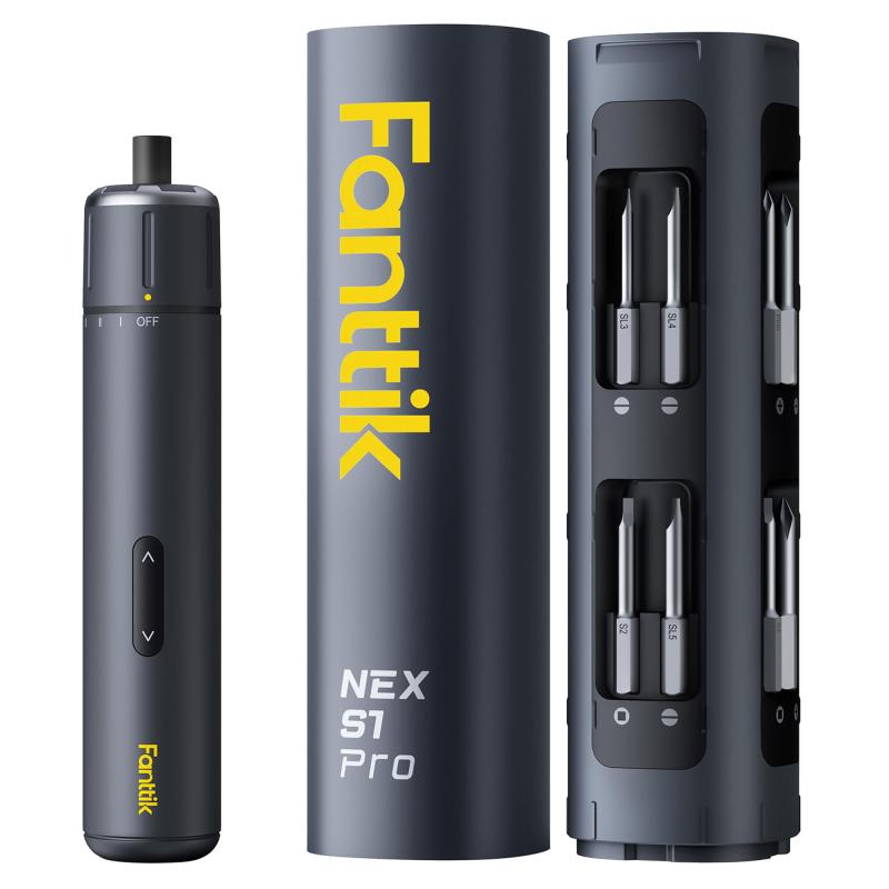 Fanttik NEX S1 Pro 電動精密ドライバー 電動ドライバー ドライバーセット ビット16本 磁気収納設計 ポップアップ仕組み 3段トルク 2000mAh 充電式 LEDライト 1/4" 木材 家具 家電 パソコン 組立 修｜ジョーマーケット