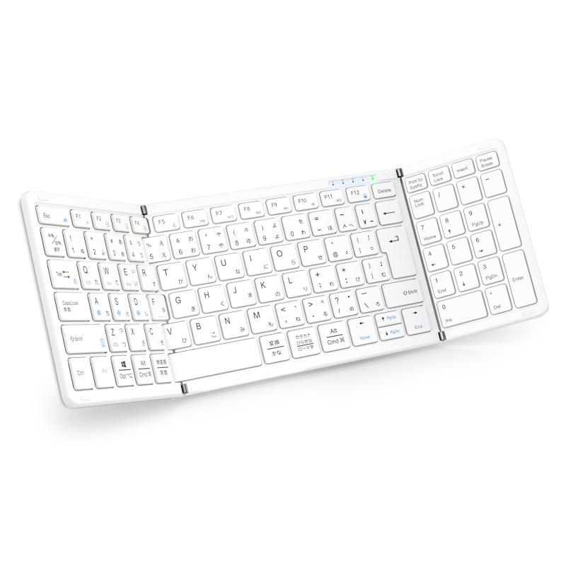 【最新型】Omikamo キーボード Bluetooth 折り畳み ワイヤレス テンキー付き L型Enterキー ipadキーボード 語配列 フルサイズ マルチペアリング iOS/Windows/Mac/Google対応 Type-C充電式 パンタグラフ｜ジョーマーケット