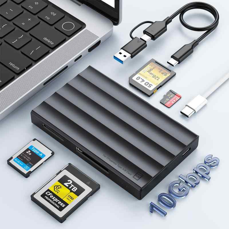 【2026新モデル】4in1 CFexpress カードリーダー CFexpress Type A/B・SD4.0・TF4.0対応 |USB-C/A両対応・10Gbps超高速転送|RAW/4K/8K動画編集に最適|アルミ合金ボディ&LEDインジケーター||ジョーマーケット