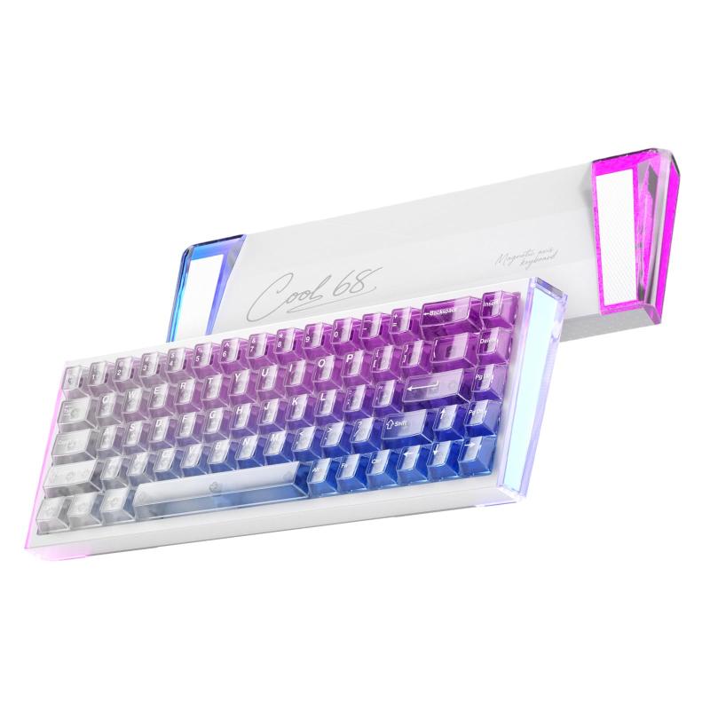 DAREU COOL68 ゲーミングキーボード 0.01mm ラピッドトリガー対応 光翼ライトボックス 有線8000hzポーリングレート 磁気スイッチ SOCD対応 ホットスワップ 65%英語配列 テンキーレス 半透明 可愛い ｜ジョーマーケット