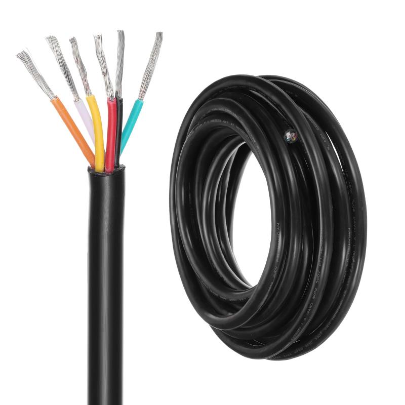 DMiotech 14ゲージワイヤー 電気コード 6導体、14AW G延長ケーブル 30フィート/9m UL2464 300V 撚り線スズメッキ銅線 LED照明 自動車用|ジョーマーケット