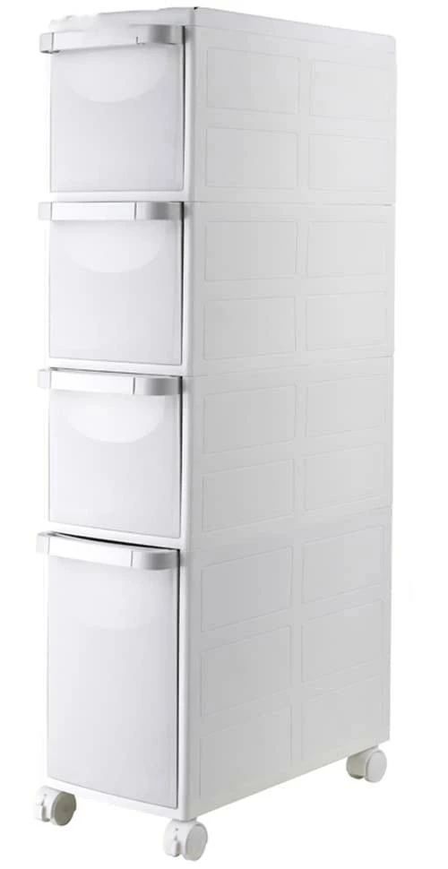 キッチン隙間収納 キッチン収納 洗面所収納キャビネット PPプラスチック4輪 幅22cm 超狭ギャップキャビネット 小物置き場 プラスチック|サンマイル
