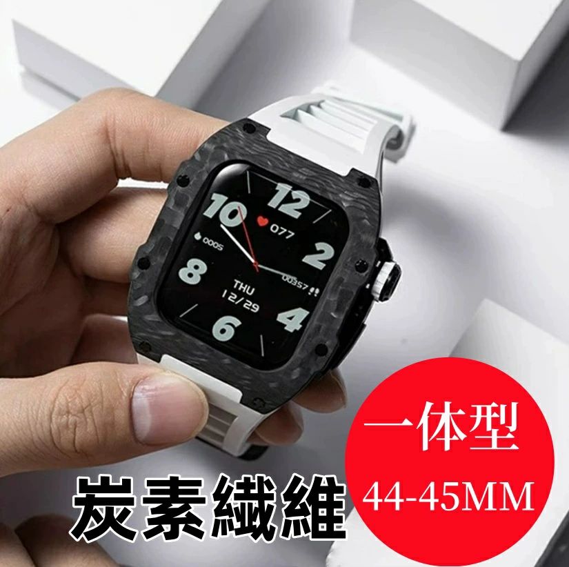 【送料無料】アップルウォッチ バンド Apple Watchh ultra カバー ベルト ケース 炭素繊維 一体型 iWatch S8 45mm シリコン ステンレス 37,100円