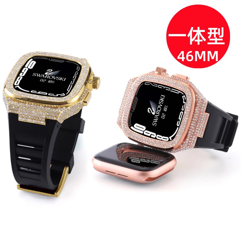 【送料無料】アップルウォッチ バンド Apple Watch10 カバー ベルト 10 ケース 一体型 46 mm 44/45mm シリコン ステンレス セット