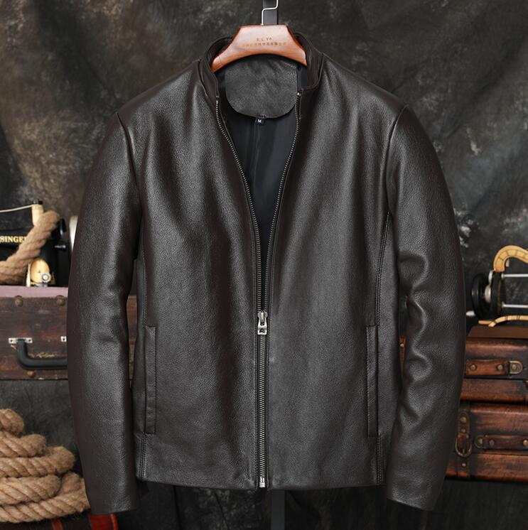 秋冬 なめし革上衣 窈窕たる 本革 牛皮 ライダースジャケット ベースボール服 革ジャン   赤銅色 Ｓ～6ＸＬ