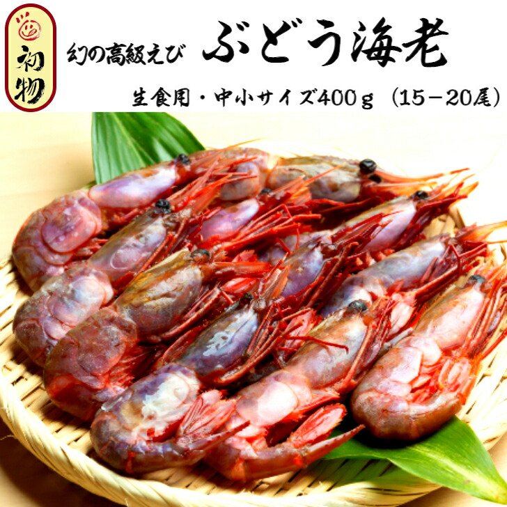 最大61 オフ 国産 幻のぶどう海老 生食用 中小サイズ４００ｇ 14 16尾 冷凍 生食 えび 海老 エビ 産地直送 葡萄海老 高級 お歳暮 新年 年末 お刺身 刺身 ヒゴロモエビ お取り寄せ グルメ 贈答 贈り物 仙台 ご当地 送料無料 Fucoa Cl