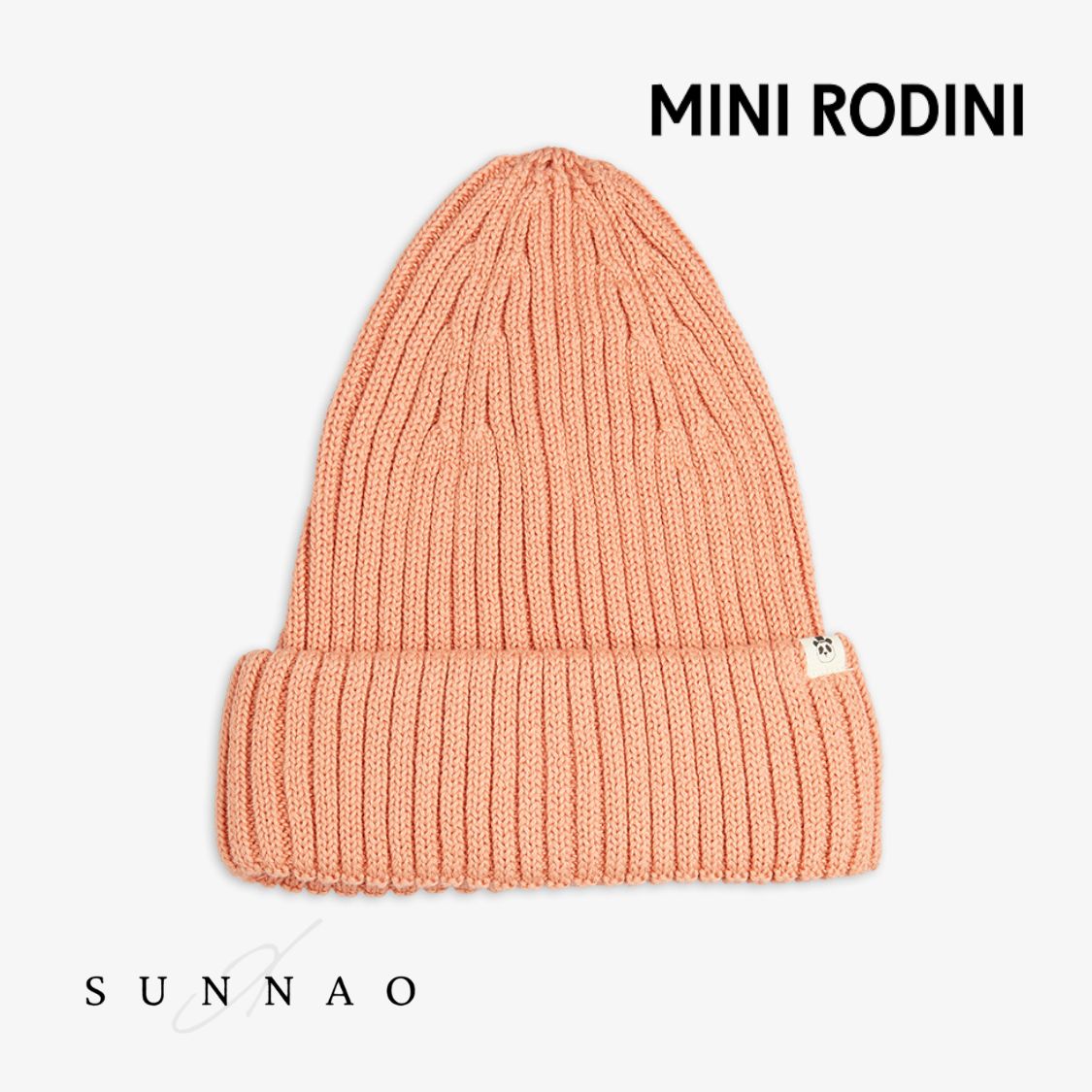 ＜Mini Rodini＞ Knitted rib fold up hat