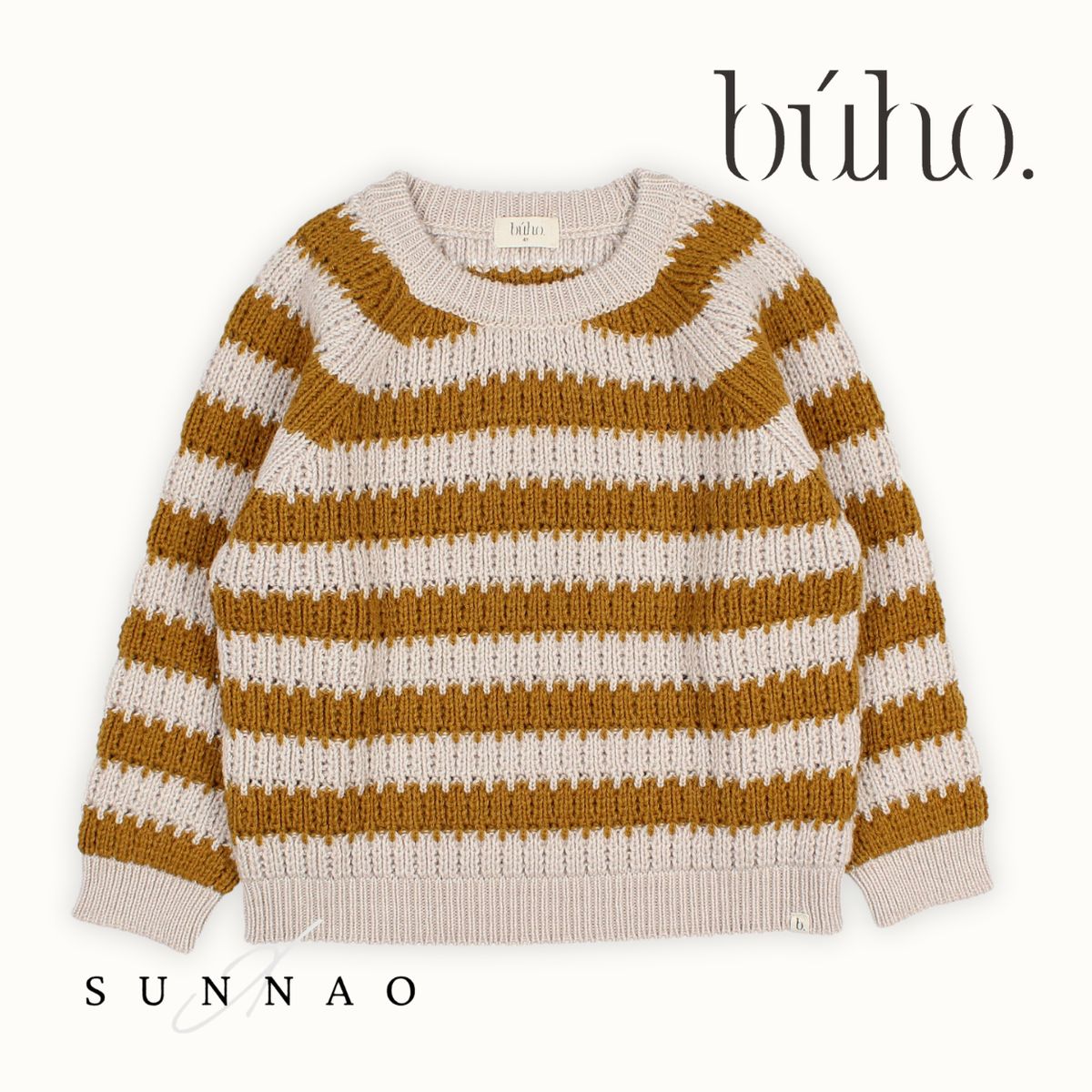 SALE【30%OFF／必要経費14245~16630円】＜Buho＞ STRIPES JUMPER - OCRE