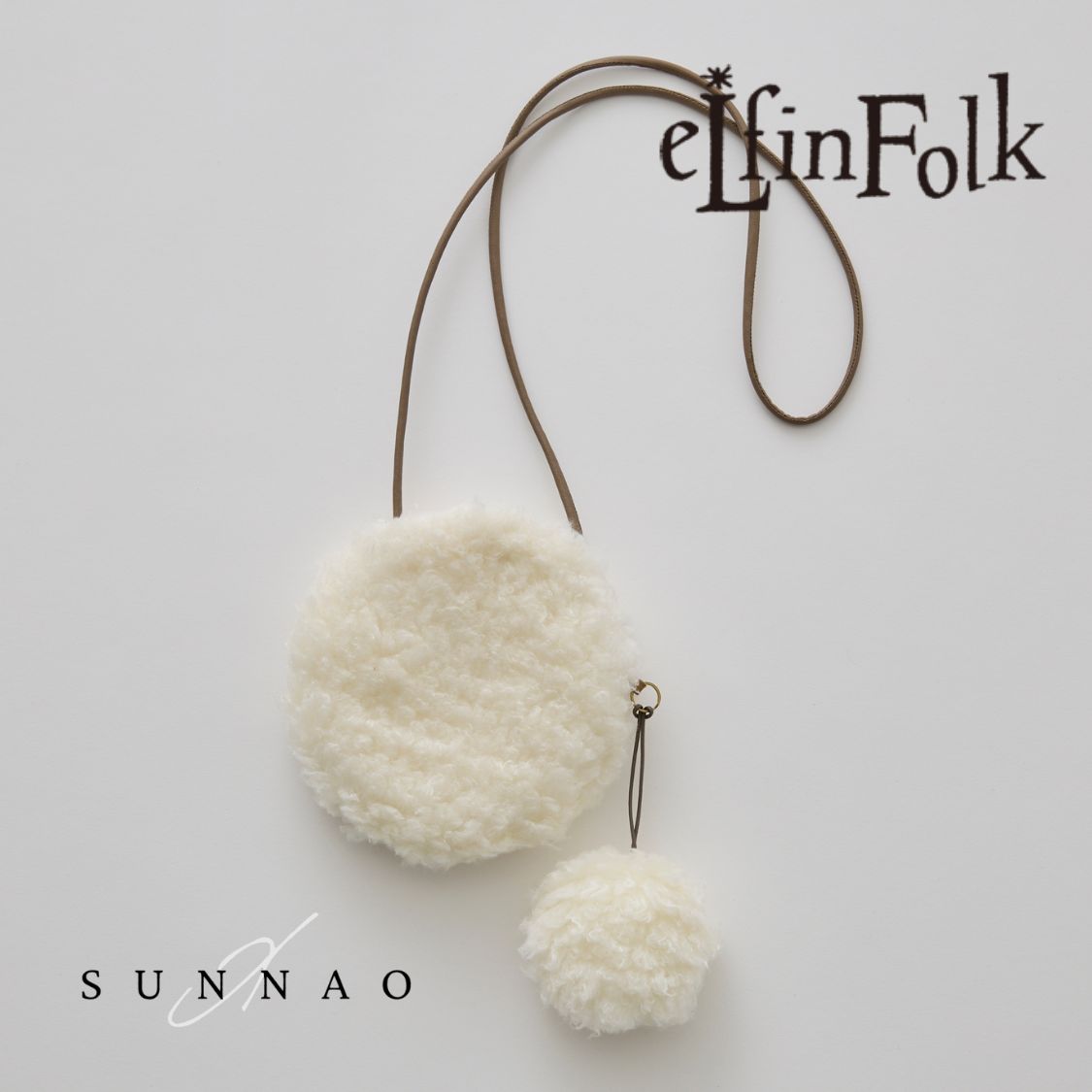 ＜eLfinFolk＞ Boa pochette - ivory