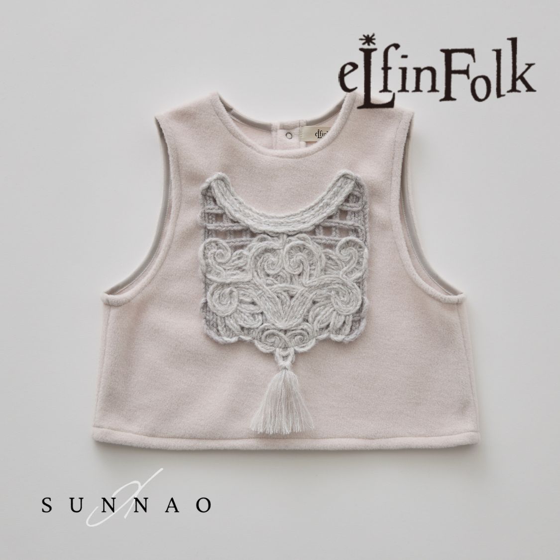 ＜eLfinFolk＞ Cord Embroidery Sleeveless Tops - ivory