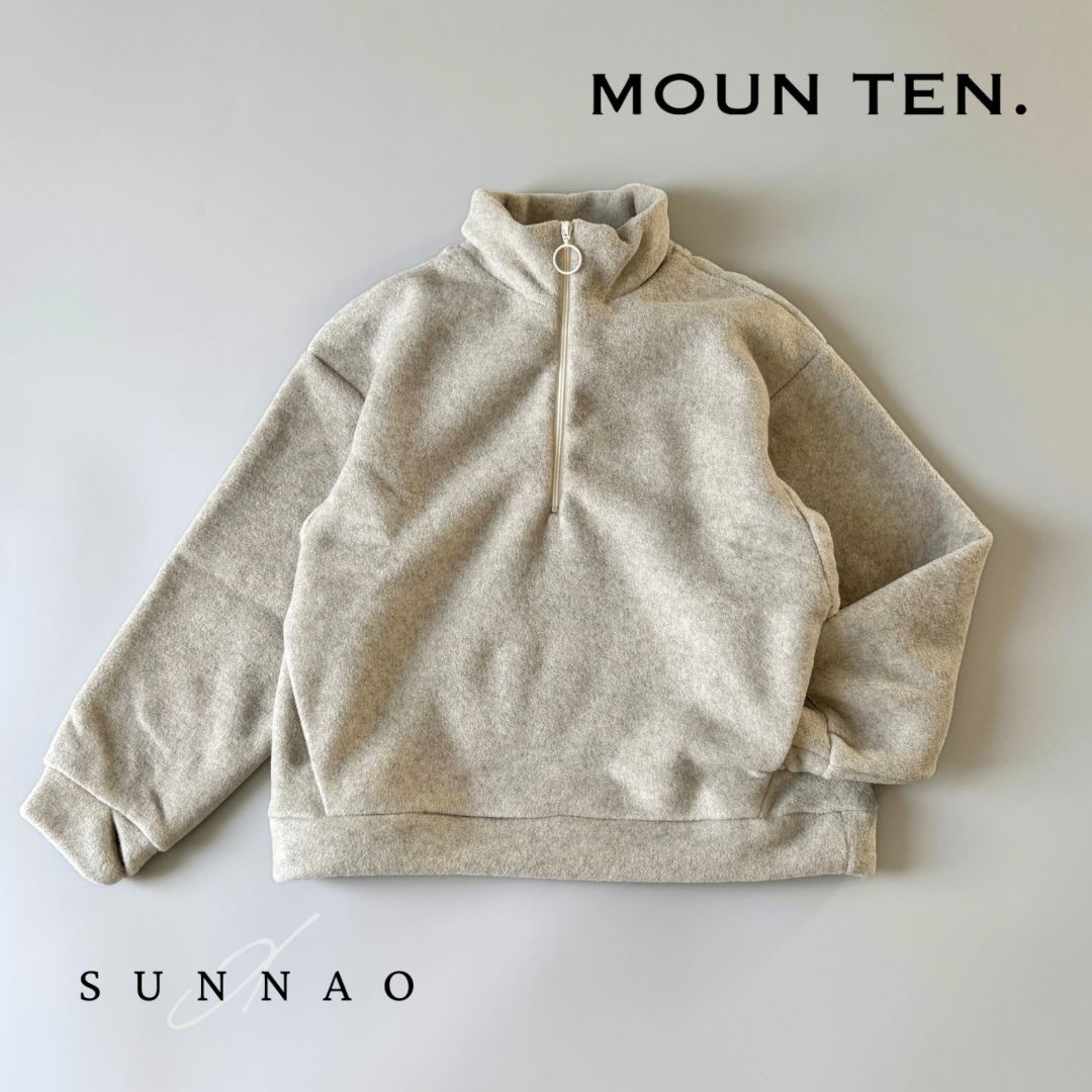 ＜Moun ten.＞ melange fleece half - oatmeal