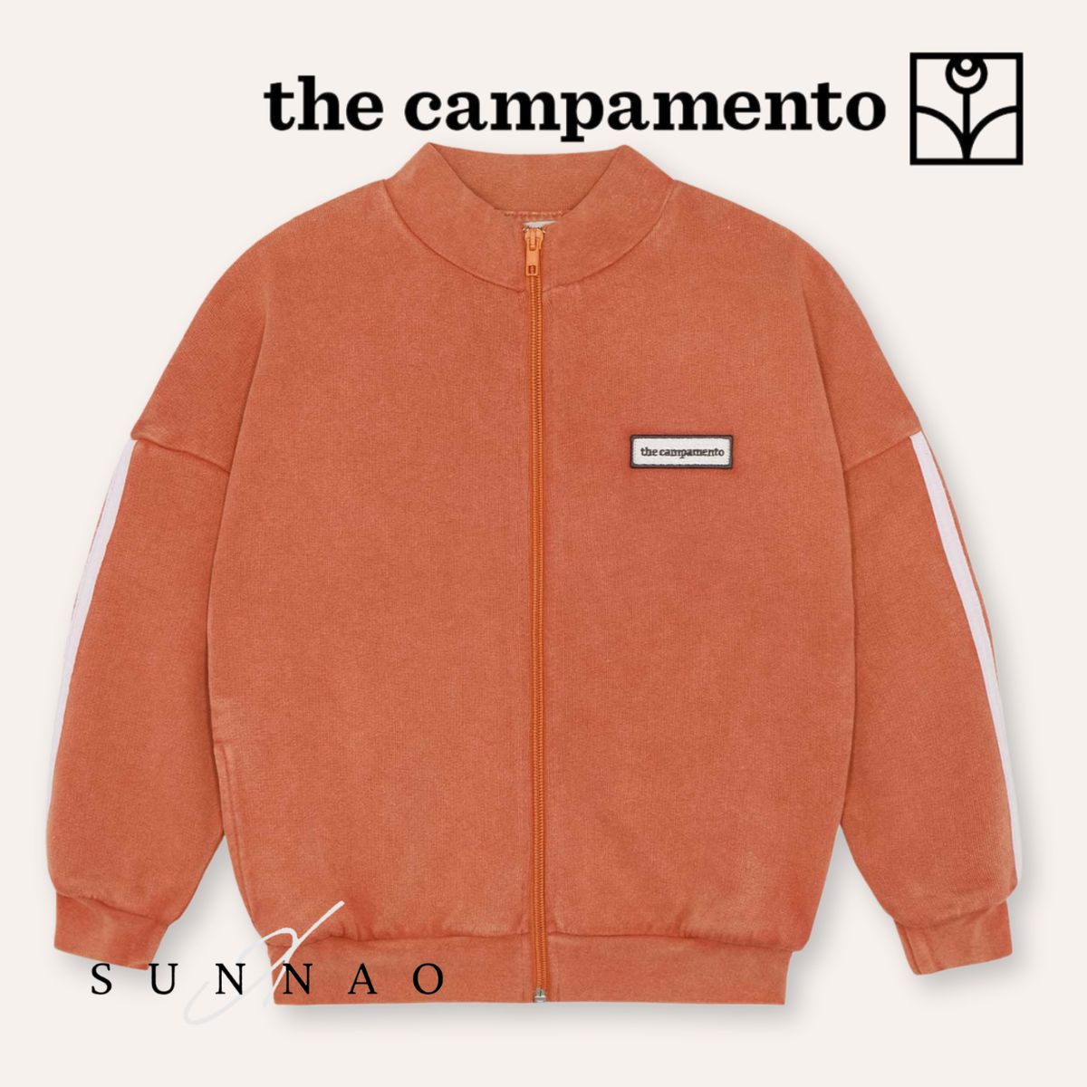＜The Campamento＞ Red Washed Zipped Sweatshirt