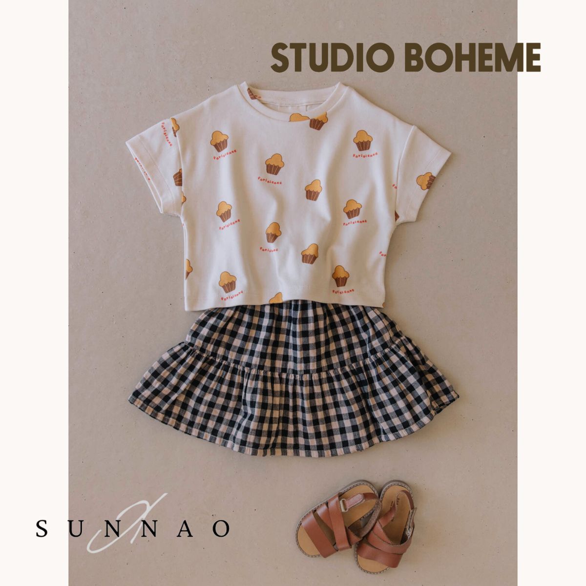 ＜STUDIO BOHEME PARIS＞ T-SHIRT FLOW - ECRU BRIOCHE