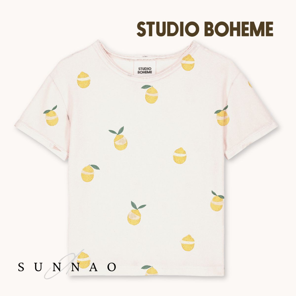 ＜STUDIO BOHEME PARIS＞ TSHIRT ESSENTIAL - SAND / LEMON