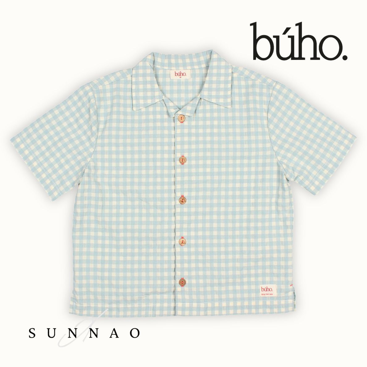 ＜Buho＞ GINGHAM SHIRT - AQUA
